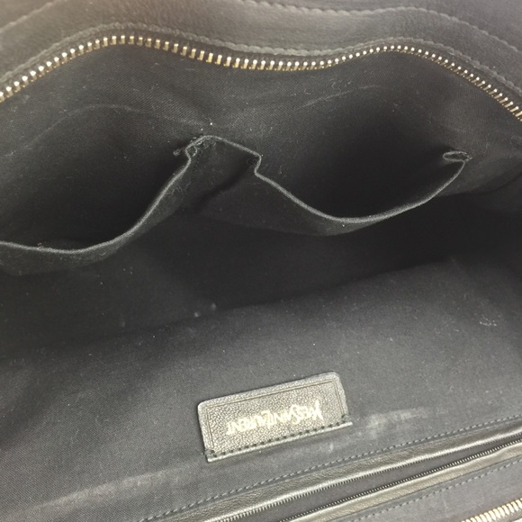 YSL Yves Saint Lauren Cabas Chyc Y Leather Handbag Tote Bag - Picture 15 of 16